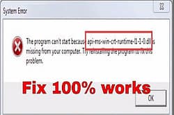 Cara Mengatasi Api-Ms-Win-Crt-Runtime-l1-1-0.dll is Missing