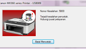 Cara Mengatasi Pesan Error 5B00 Pada Printer Canon