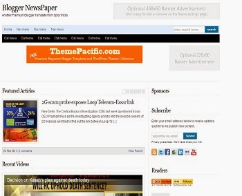 Blogger Newspaper - Free News Blogger Template