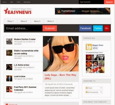 Easy News - Free News Blogger Template